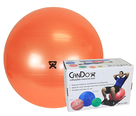 CanDo Inflatable Exercise Ball - Orange - 22" (55 cm), Retail Box — for Treatment and Examination Rooms