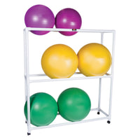 CanDo Inflatable Exercise Ball - Accessory - PVC Mobile Floor Rack, 62" x 20" x 72", 3 Shelf — for Treatment and Examination Rooms