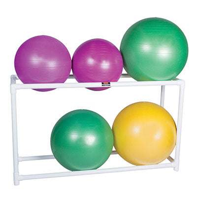 CanDo Inflatable Exercise Ball - Accessory - PVC Stationary Floor Rack, 62" x 20" x 36", 2 Shelf — for Treatment and Examination Rooms