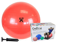 CanDo Inflatable Exercise Ball - Economy Set - Red - 30" (75 cm) Ball, Pump, Retail Box — for Treatment and Examination Rooms