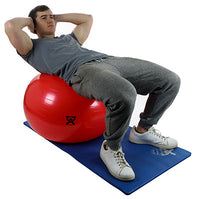 CanDo Inflatable Exercise Ball - Economy Set - Red - 30" (75 cm) Ball, Pump, Retail Box — for Treatment and Examination Rooms