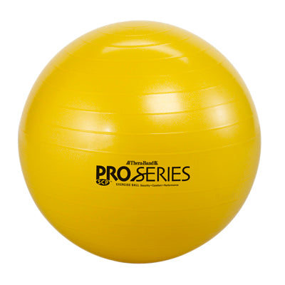 TheraBand Inflatable Exercise Ball - Pro Series SCP - Yellow - 18" (45 cm), Retail Box — for Resistance Training and Rehabilitation