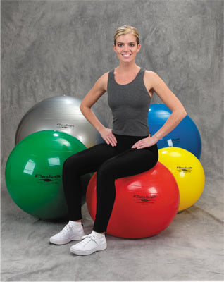 TheraBand Inflatable Exercise Ball - Pro Series SCP - Red - 22" (55 cm) — for Resistance Training and Rehabilitation