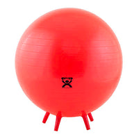 CanDo Inflatable Exercise Ball - with Stability Feet - Red - 30" (75 cm) — for Treatment and Examination Rooms