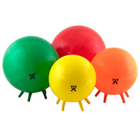 CanDo Inflatable Exercise Ball - with Stability Feet - Red - 30" (75 cm) — for Treatment and Examination Rooms