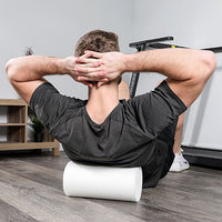 CanDo Foam Roller - White PE Foam - 6" x 36" - Round - Case of 12 — for Flexibility and Muscle Recovery