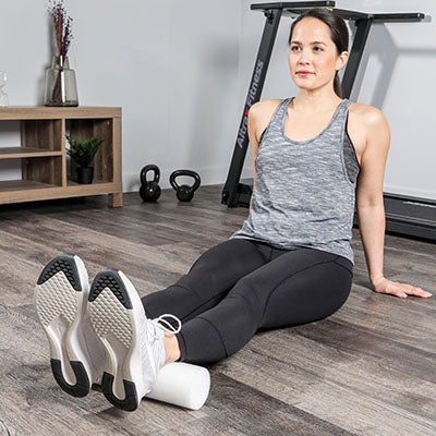 CanDo Foam Roller - Slim - White PE foam - 3" x 12" - Round — for Flexibility and Muscle Recovery