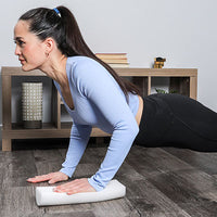 CanDo Foam Roller - White PE foam - 4" x 36" - Half-Round — for Flexibility and Muscle Recovery