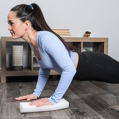 CanDo Foam Roller - White PE foam - 4" x 12" - Half-Round — for Flexibility and Muscle Recovery