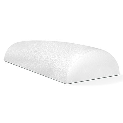 CanDo Foam Roller - Slim - White PE foam - 3" x 12" - Half-Round — for Flexibility and Muscle Recovery