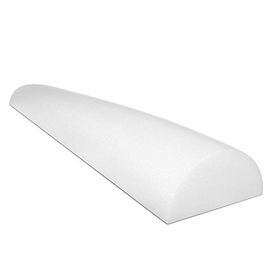 CanDo Foam Roller - White PE foam - 6" x 48" - Half-Round — for Flexibility and Muscle Recovery