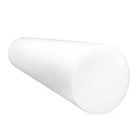 CanDo Foam Roller - White PE foam - 6" x 24" - Round — for Flexibility and Muscle Recovery
