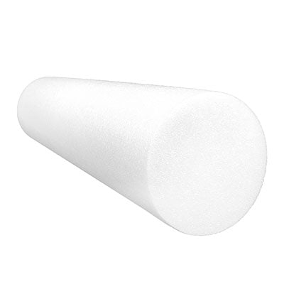 CanDo Foam Roller - White PE foam - 6" x 24" - Round — for Flexibility and Muscle Recovery