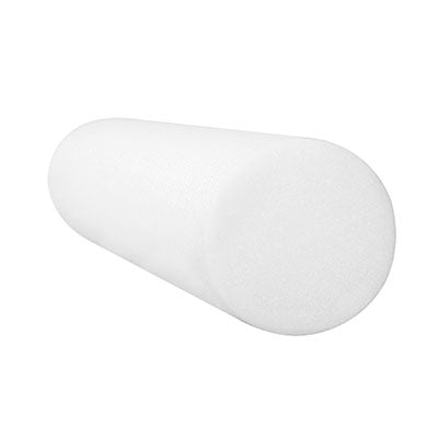 CanDo Foam Roller - White PE foam - 6" x 18" - Round — for Flexibility and Muscle Recovery