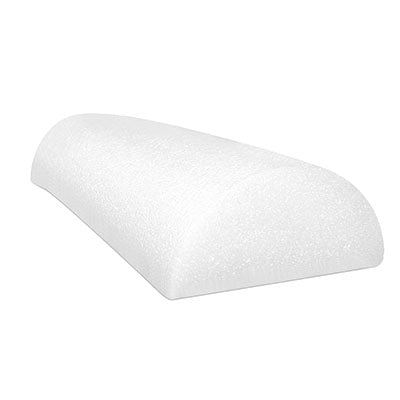 CanDo Foam Roller - White PE foam - 6" x 18" - Half-Round — for Flexibility and Muscle Recovery
