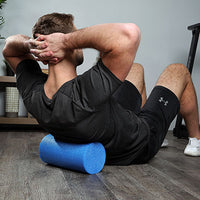 CanDo Foam Roller - Blue PE foam - 6" x 36" - Round — for Flexibility and Muscle Recovery