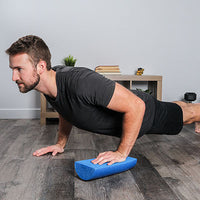 CanDo Foam Roller - Blue PE foam - 6" x 12" - Half-Round — for Flexibility and Muscle Recovery