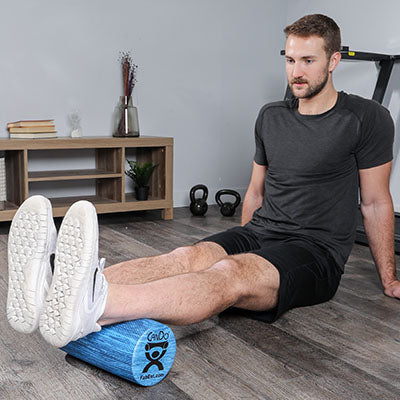CanDo Foam Roller - Blue EVA Foam - Extra Firm - 6" x 36" - Round — for Flexibility and Muscle Recovery