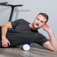 CanDo Foam Roller - PE foam, Blue TufCoat Finish - 4" x12" - Round — for Flexibility and Muscle Recovery