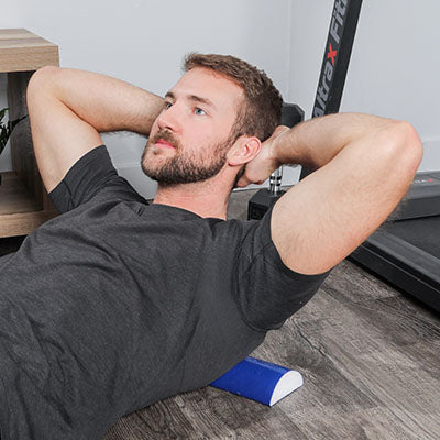 CanDo Foam Roller - PE foam, Blue TufCoat Finish - 4" x 12" - Half-Round — for Flexibility and Muscle Recovery