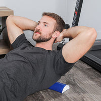 CanDo Foam Roller - PE foam, Blue TufCoat Finish - 4" x 12" - Half-Round — for Flexibility and Muscle Recovery