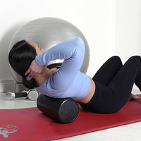 CanDo Foam Roller - Black Composite - Extra Firm - 6" x 12" - Round - Case of 36 — for Flexibility and Muscle Recovery