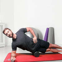 CanDo Foam Roller - Black Composite - Extra Firm - 6" x 12" - Round - Case of 36 — for Flexibility and Muscle Recovery