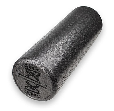 CanDo Foam Roller - Black Composite - Extra Firm - 6" x 18" - Round — for Flexibility and Muscle Recovery