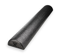 CanDo Foam Roller - Black Composite - Extra Firm - 6" x 36" - Half-Round — for Flexibility and Muscle Recovery