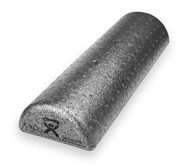 CanDo Foam Roller - Black Composite - Extra Firm - 6" x 18" - Half-Round — for Flexibility and Muscle Recovery
