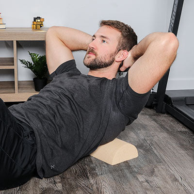CanDo Foam Roller - Antimicrobial - Beige PE foam - 6" x 36" - Half-Round — for Flexibility and Muscle Recovery