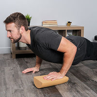 CanDo Foam Roller - Antimicrobial - Beige PE foam - 6" x 12" - Half-Round — for Flexibility and Muscle Recovery