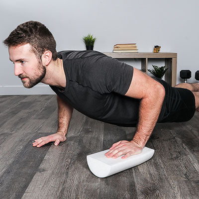 CanDo Foam Roller - Full-Skin - White PE foam - 6" x 12" - Half-Round — for Flexibility and Muscle Recovery