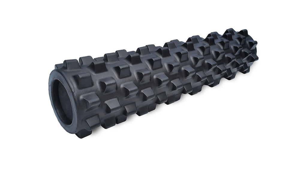RumbleRoller 5" x 22", medium, x-firm, black — for Flexibility and Muscle Recovery