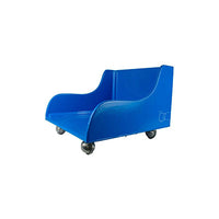 Tumble Forms 2-Piece Mobile Floor Sitter - Wood Base ONLY - blue — for Seating Systems in Clinical and Institutional Care
