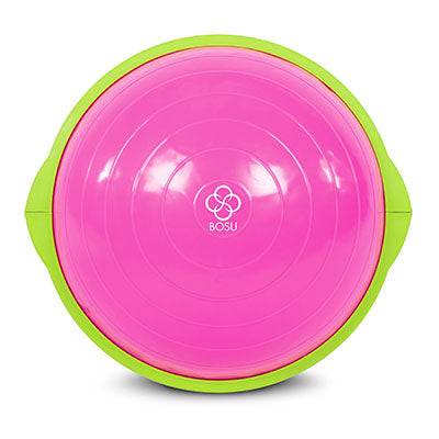 BOSU Sport Balance Trainer, Pink Bladder/Lime Green Rim — for Balance Training and Fall Prevention