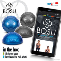 BOSU Balance Pod, Blue/Grey, Pack of 4 — for Balance Training and Fall Prevention