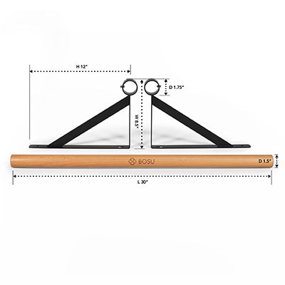 BOSU Balance Bar with Wall Mount Assembly — for Balance Training and Fall Prevention