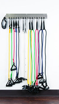 Web-Slide Exercise Rail, Accessory, Storage Rack, Stainless Steel — for Wall-Mounted Resistance Band Training