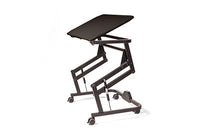 Rifton Adaptive Desk with Casters, Tilt, Black Top with Raised Edge, Elbow Supports, Side Storage Box, Anti-tip Rollers, Device Mount Adapter, and Slide on Ledge — for Pediatric Furniture in Clinical and Institutional Care