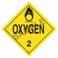 J.J. Keller Division 2.2 Oxygen Placard - Worded - .040" Polycarbonate