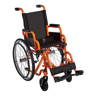 Ziggo 12" Wheelchair, Orange — for Mobility and Patient Transport