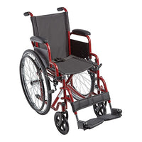 Ziggo 14" Wheelchair, Red — for Mobility and Patient Transport