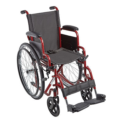 Ziggo 14" Wheelchair, Red — for Mobility and Patient Transport