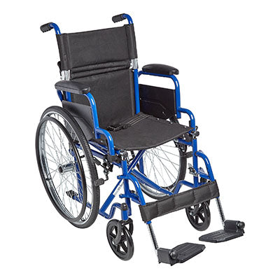 Ziggo 16" Wheelchair, Blue — for Mobility and Patient Transport