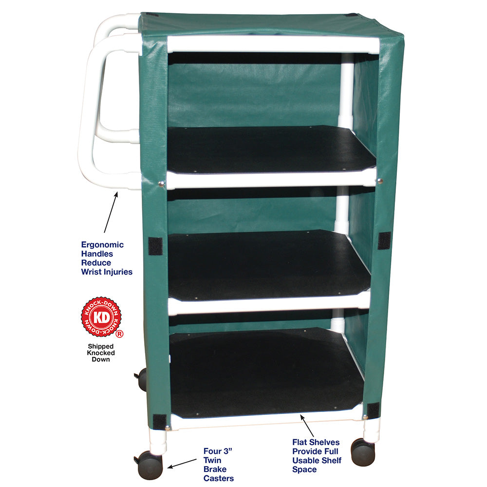 MJM International 325-24 Linen Cart With Mesh Or Solid Vinyl Cover