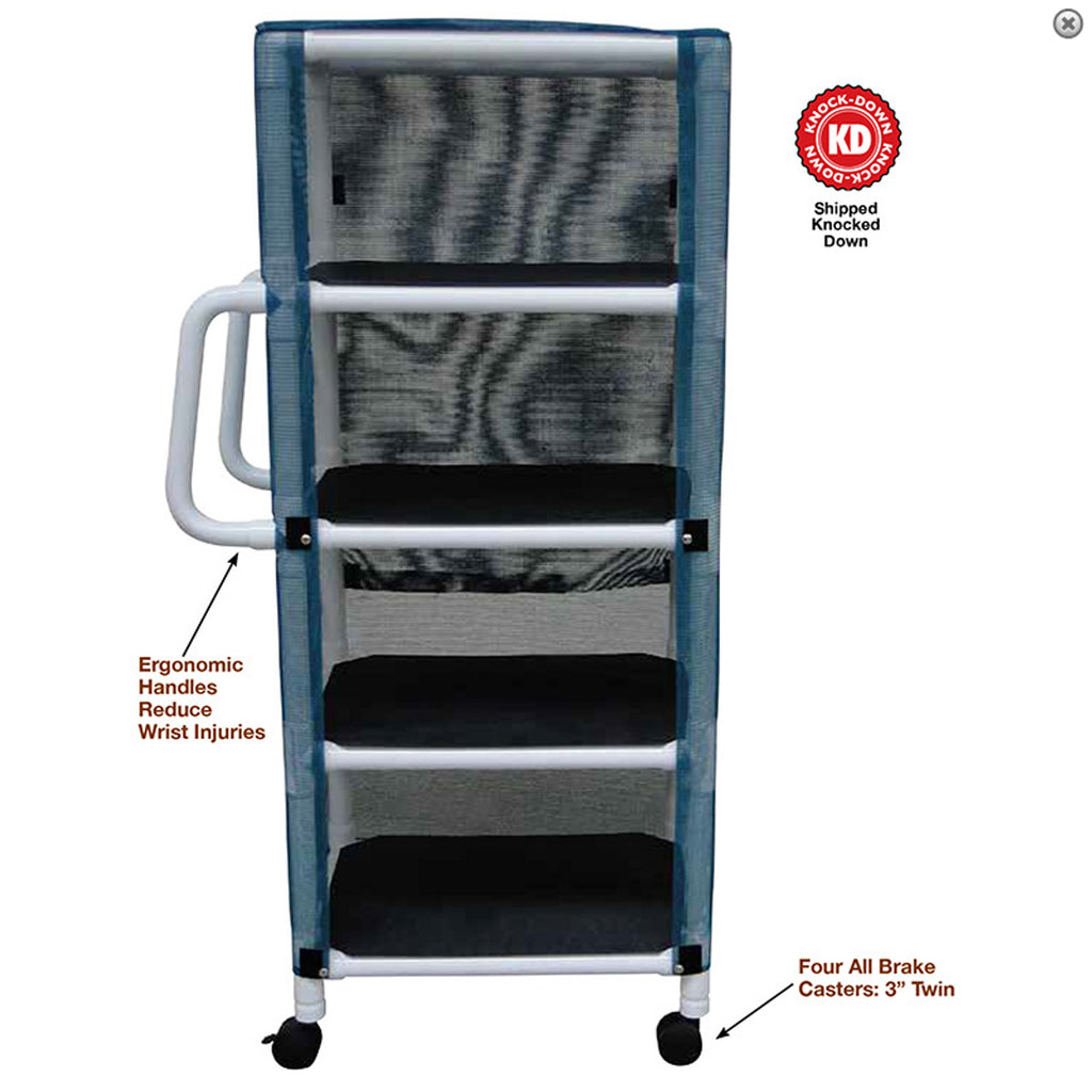 MJM 20" x 25" 4-Shelf Linen Cart