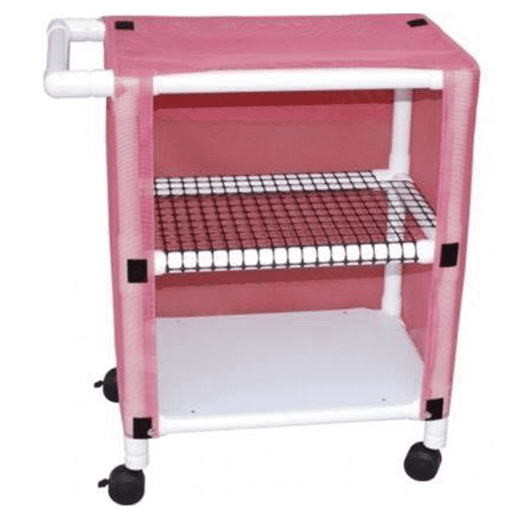 MJM 2-Shelf 20" x 25" Mini Linen Cart with Mesh or Vinyl Cover