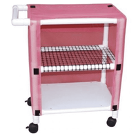 MJM 2-Shelf 20" x 25" Mini Linen Cart with Mesh or Vinyl Cover
