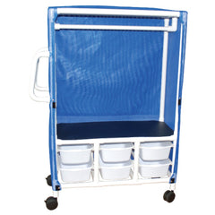 MJM 20" Combo Linen Cart with 6 Slide Out Tubs